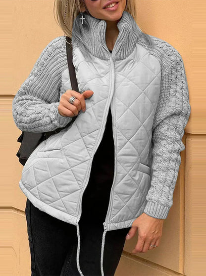 veste décontractée en coton patchwork, confort pour l'automne