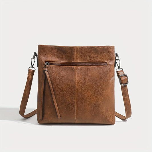 sac à bandoulière vintage en coton damier, élégant et confortable