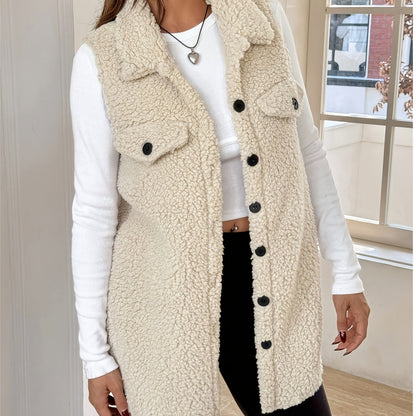Gilet en laine sans manches pour un confort élégant en automne et hiver