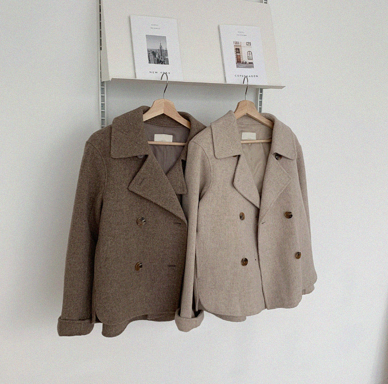manteau à double boutonnage en laine, élégant et confortable pour l'hiver