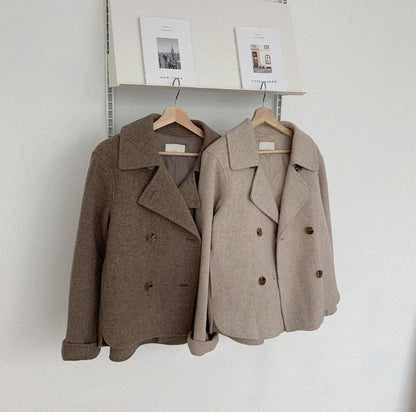 manteau à double boutonnage en laine, élégant et confortable pour l'hiver