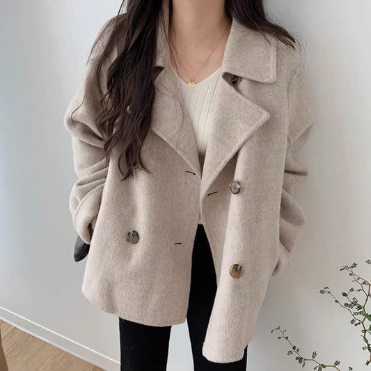 manteau à double boutonnage en laine, élégant et confortable pour l'hiver