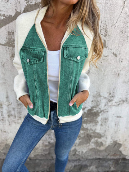 veste zippée casual en tissu doux pour un confort élégant automnal