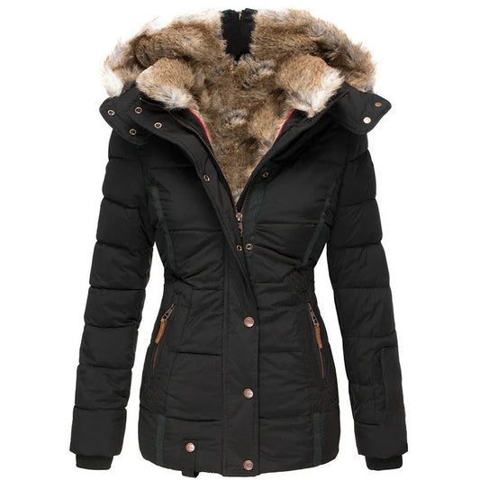 Manteau d'hiver chaud en tissu doux avec doublure élégante