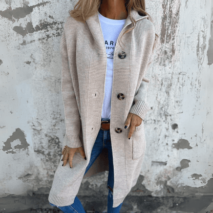 Cardigan long en laine douce pour un automne élégant et confortable