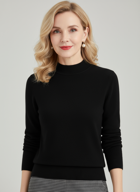pull en laine doux avec col haut pour un confort automnal