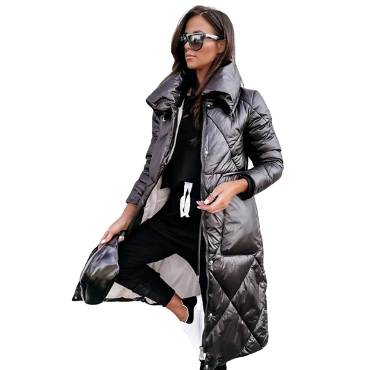 parka d'hiver longue en tissu doux et chaud pour un confort élégant