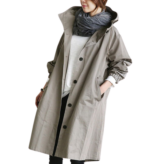 Trench coat élégant en laine, coupe intemporelle pour l'automne