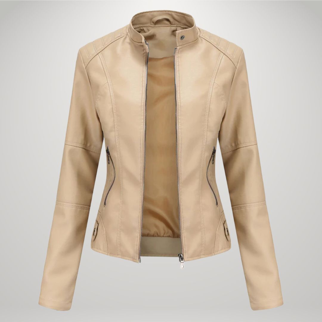 Veste de biker en cuir écologique, élégante et confortable toute l'année